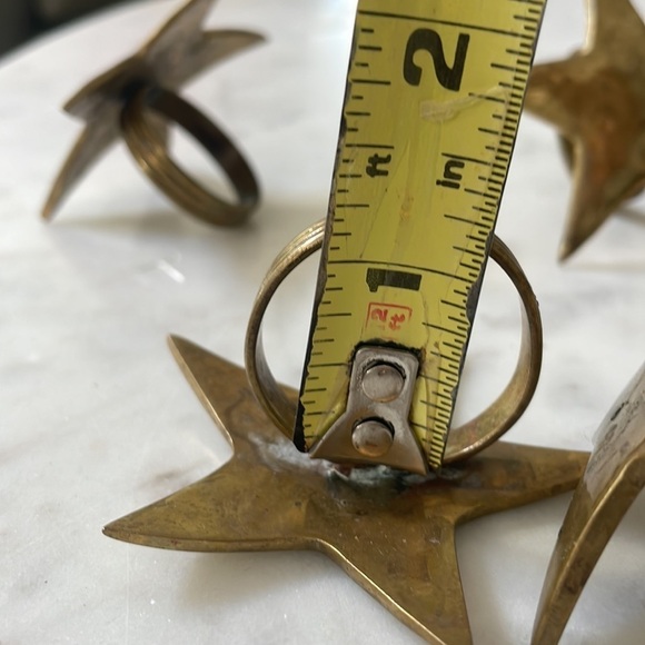 Hammered Brass Star Napkin Rings (Set of Four) - Picture 7 of 9
